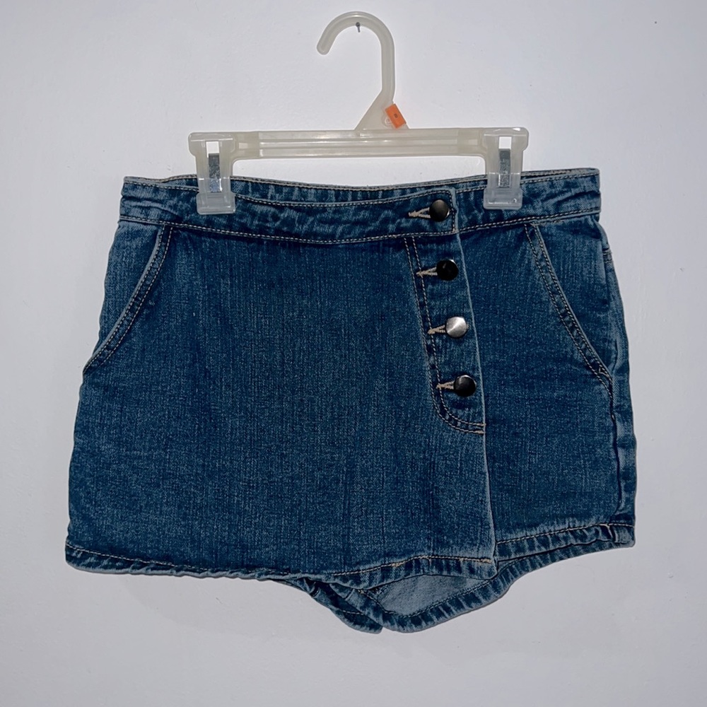Forever 21 Denim Asymmetrical Skort/Shorts